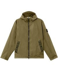 Stone Island - Crinkled Nylon Wind-Resistant Hooded Jacket - Lyst