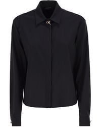 Fabiana Filippi - Virgin Wool Stretch Shirt With Zama Jewel Detail - Lyst