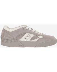 EA7 - Leather Sneakers With Side Logo - Lyst