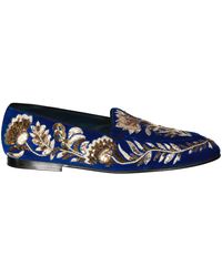 Dolce & Gabbana - Verfraaide Fluwelen Loafers - Lyst