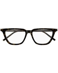 Saint Laurent - Brillen Sl 889 Sulpice Thin Opt 001 Schwarz/Transparent Damen - Lyst