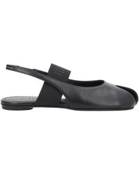 MM6 by Maison Margiela - Leather Slingback Flat Shoes - Lyst