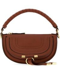 Chloé - Chloé Mini Marcie Leather Shoulder Bag With Golden Hardware (25Cm) - Lyst