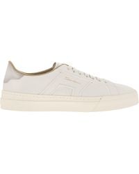 Santoni - Tumbled Leather Double Buckle Trainer - Lyst