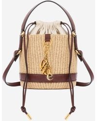 Chloé - Raffia And Leather Bucket Bag - Lyst