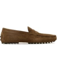 Tod's - Gommino Suede Leather Loafers - Lyst