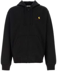 Carhartt - Hooded American Script Jacket Cotton/Polyester Swe - Lyst