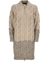 Fabiana Filippi - Long Openwork Wool, Silk And Cashmere Cardigan - Lyst