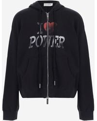 MATIERES FECALES - Cotton Hoodie With Zipper - Lyst