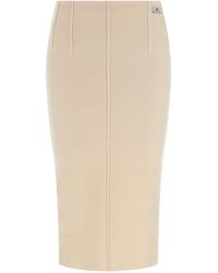 Elisabetta Franchi - Fabric Stitch Wool Skirt - Lyst