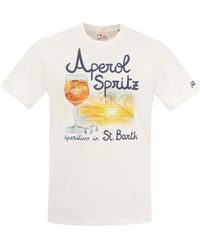 Mc2 Saint Barth - Cotton T -Shirt mit Aperol Spritz Druck - Lyst