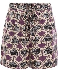 Max Mara - Metello Gedrukte Zijden Vloeistof Korte Broek - Lyst
