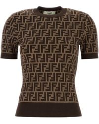Fendi - Embroidered Cotton T-Shirt - Lyst