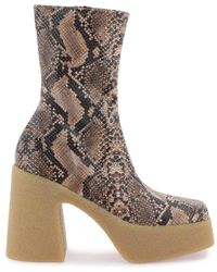 Stella McCartney - Skyla Wedge Ankle Boots In Alter Python - Lyst