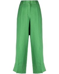 Max Mara - Linen Cropped Trousers - Lyst