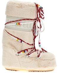 Moon Boot - 'icon Faux Fur Beads' Laarzen - Lyst