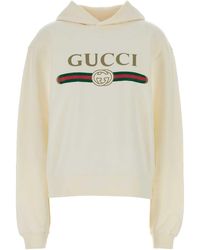 Gucci - Cream Cotton Blend Sweatshirt - Lyst