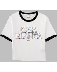CASABLANCA - T-Shirt Stacked Logo Organic Cotton T-Shirts - Lyst