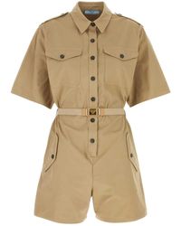 Prada - Khaki Cotton Jumpsuit - Lyst