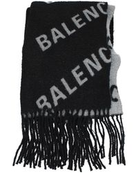 Balenciaga - Men 's Bufandas de lana negra/gris - Lyst