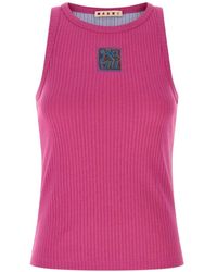 Marni - Ribbed Tank Top With Applique - Lyst