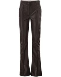 Elisabetta Franchi - Faux Leather-Effect Flared Trousers - Lyst