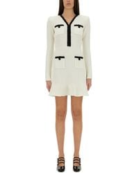 Self-Portrait - Gebreide Mini-Jurk - Lyst