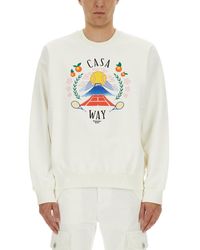 CASABLANCA - Relaxed-Fit Sweatshirt With Mountain Embroidery - Lyst