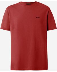 BOSS - Camiseta de algodón elástico con logo de - Lyst