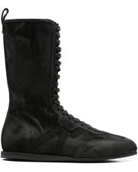 Ann Demeulemeester - Fides Soft High-Top Boxing Sneakers Calf Suede Ski - Lyst
