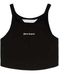 Palm Angels - Palm Engelen Geborduurd Logo Crop Top Met - Lyst