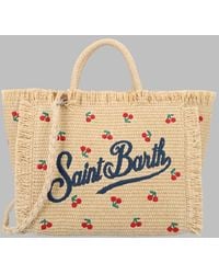 MC2 Saint Barth - Mini Straw Tote Bag For Girls - Lyst