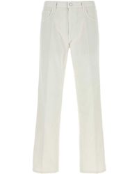 Prada - Chalk Cotton Pant - Lyst