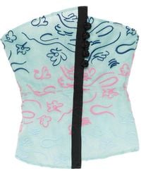 Emporio Armani - Embroidered Strapless Top - Lyst