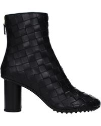 Bottega Veneta - Intrecciato Woven Leather Ankle Boots - Lyst