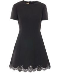 Valentino - Wool And Silk Blend Mini Dress - Lyst