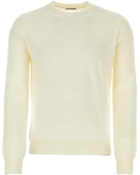 Jil Sander - Ivory Wool Sweater - Lyst