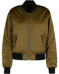Moose Knuckles - 'jet' Green Polyester Bomber Jacket - Lyst