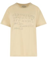 Maison Margiela - Elfenbeinfarbenes Baumwoll-T-Shirt von - Lyst