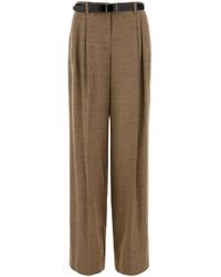 Dolce & Gabbana - Biscuit Tweed Wide-leg Pant - Lyst