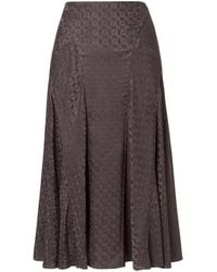 Fendi - Ff Silk Skirt - Lyst