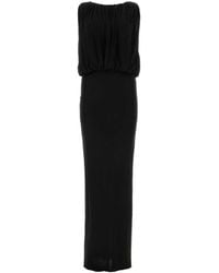 Saint Laurent - Draped T-Shirt Gown For Ss23 - Lyst