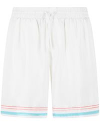 CASABLANCA - 'Dance Joy' Silk Twill Shorts - Lyst