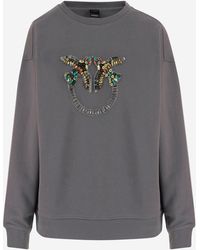 Pinko - Cotton Sweatshirt With Logo - Lyst