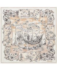Ferragamo - Silk Scarf Voyage Print - Lyst