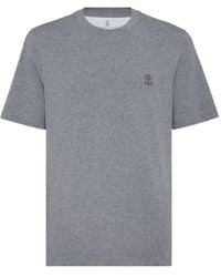 Brunello Cucinelli - Logo Cotton T Shirt - Lyst