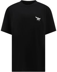 MCM - T-Shirt With Embroidered Logo - Lyst