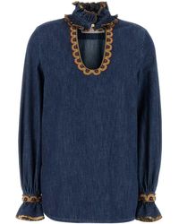 Valentino Garavani - Chambray Denim Blouse - Lyst