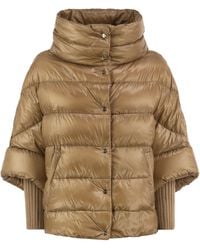 Herno - Padded Jacket With High Collar And Knitted Cuffs - Lyst