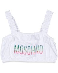 Moschino - Headband Top With Logo Straps - Lyst